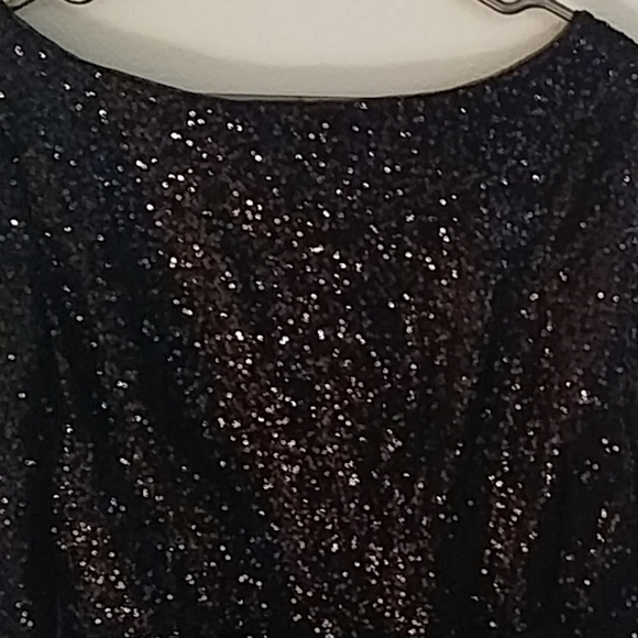 Ralph Lauren Black Sequined Jersey Dress - Picture 2 of 8